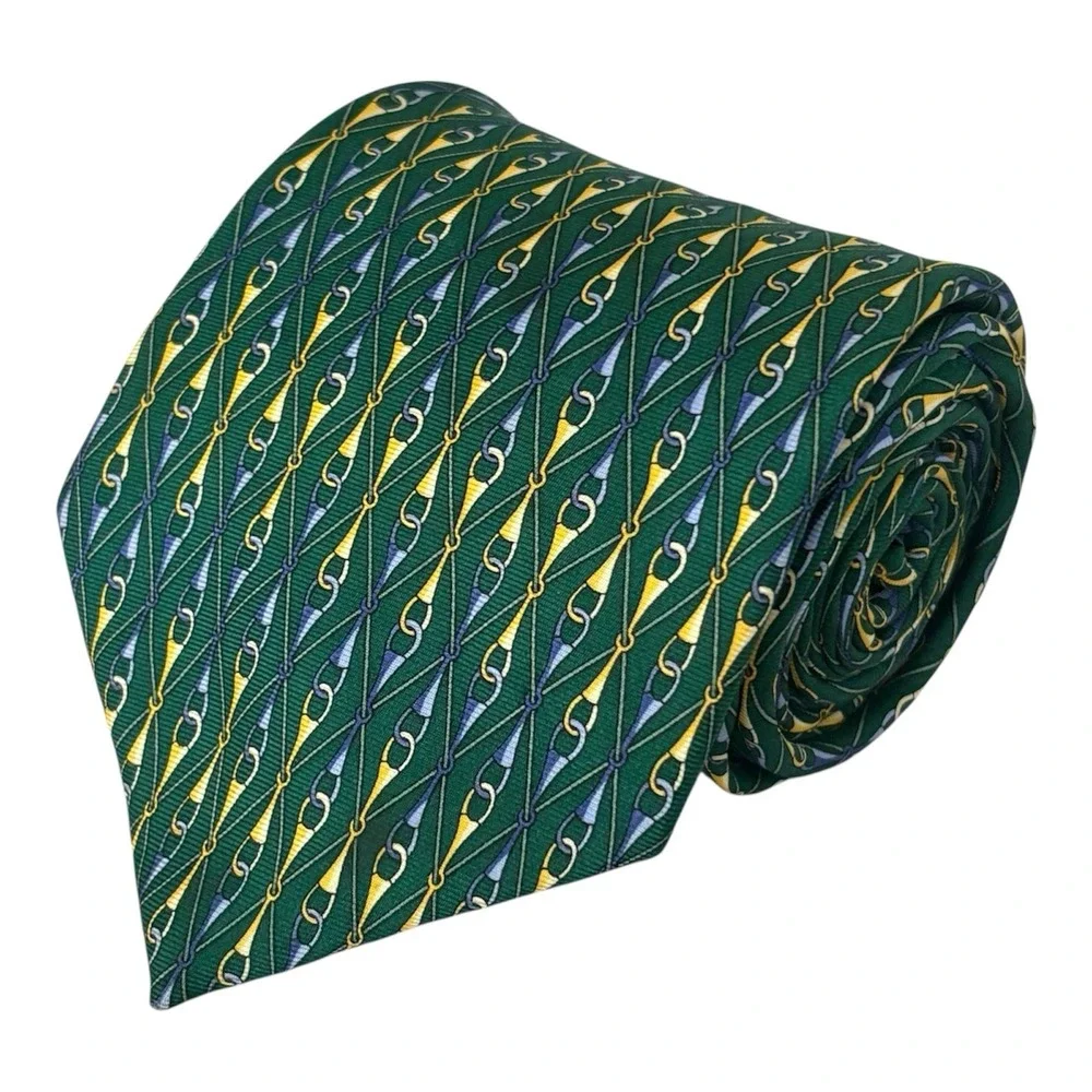 Creazioni TUCCI Firenze Men's 100% Silk Tie Made In Italy Interlocking‎ Geo